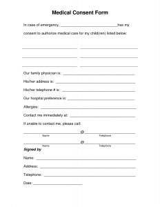 free printable medical forms free printable medical consent form free medical consent form regarding free printable child medical consent form