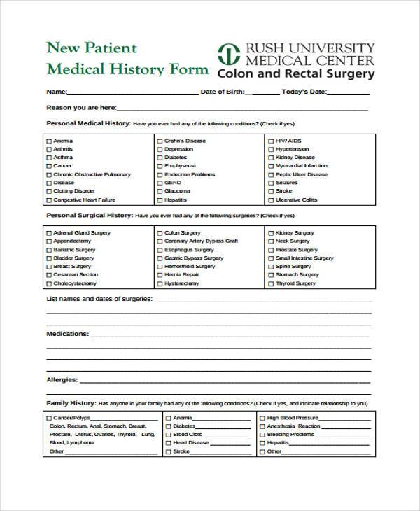 free printable medical forms