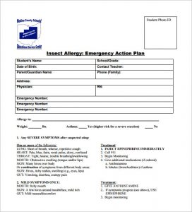 free printable medication list template insect allergy emergency action plan pdf download