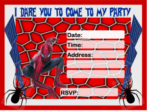 free printable menu template spiderman invitation printable free