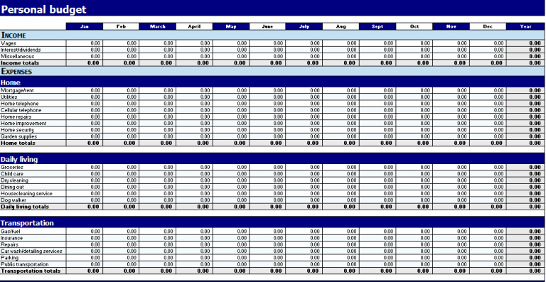 Free Printable Monthly Budget Worksheets | Template Business