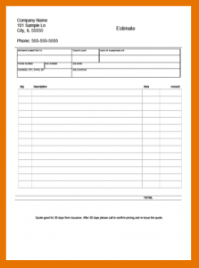 free printable obituary templates contractor estimate form
