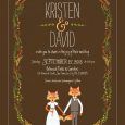 free printable postcard templates whimsical woodland foxes wedding invitation card example download