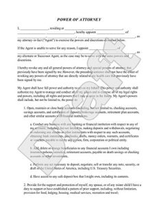 free printable power of attorney forms power of attorney