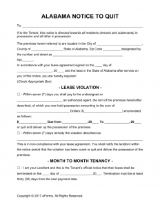 free printable rental agreements alabama eviction notice to quit form x