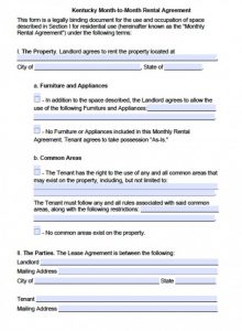 free printable rental agreements kentucky monthly rental agreement x