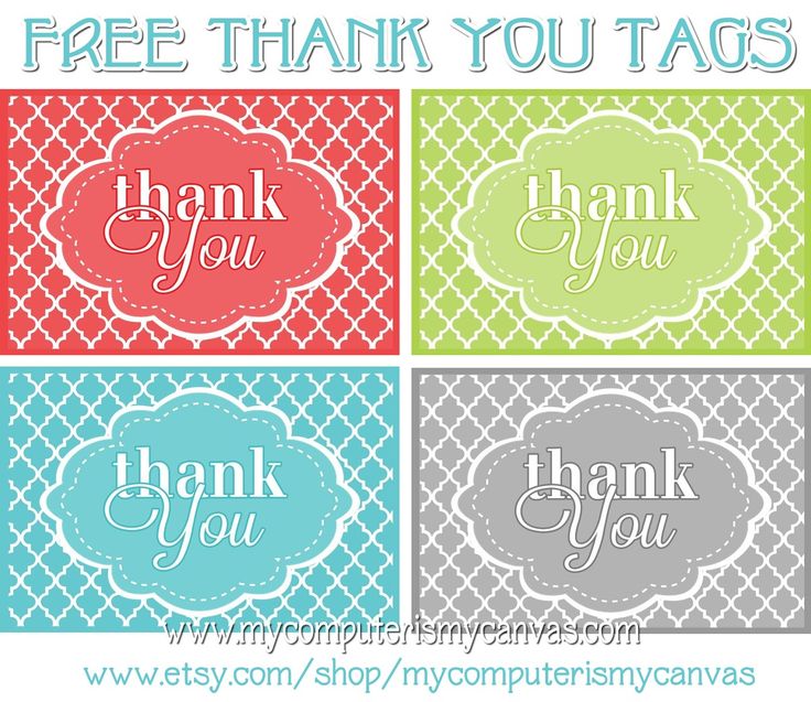 free printables thank you tags
