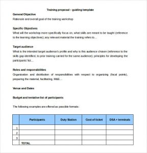 free proposal template free training proposal template download