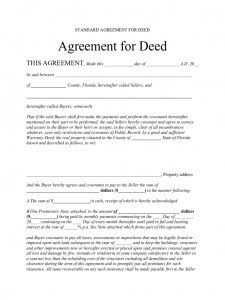 free registration form template standard agreement for deed florida d
