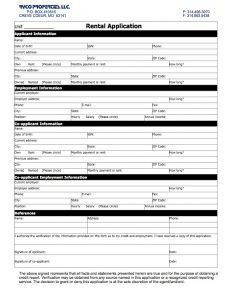 free rental application form rental application forms
