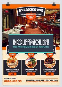 free restaurant menu template steakhouse restaurant food promotion flyer