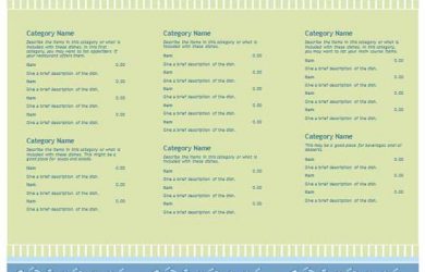 free restaurant menu templates for word free restaurant menu templates