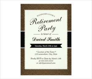 free retirement party invitation templates for word classy brown retirement party invitation