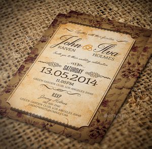 free rustic wedding invitation templates vintage post card wedding invitation