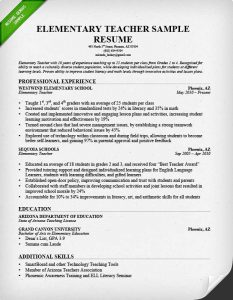 free sample resume for teachers elementary teacher resume sample