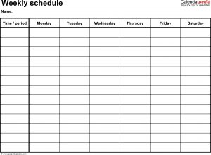 free schedule template free weekly schedule templates for word templates pictures