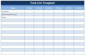 free schedule template task list template