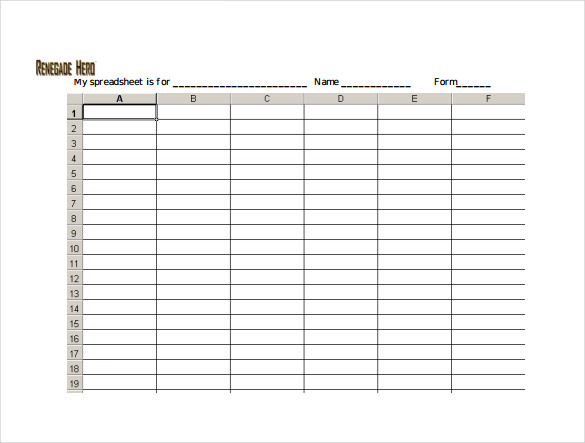 free spreadsheet template