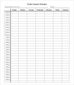 free weekly calendar free weekly calendar worksheet template