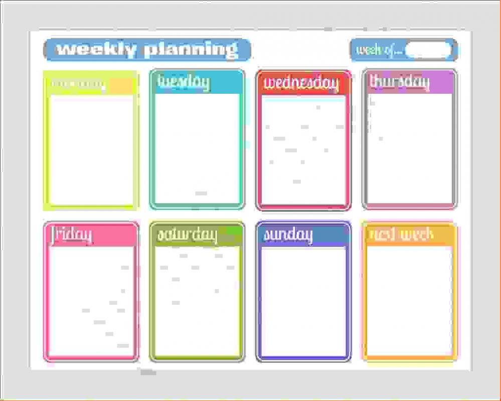 free weekly schedule template