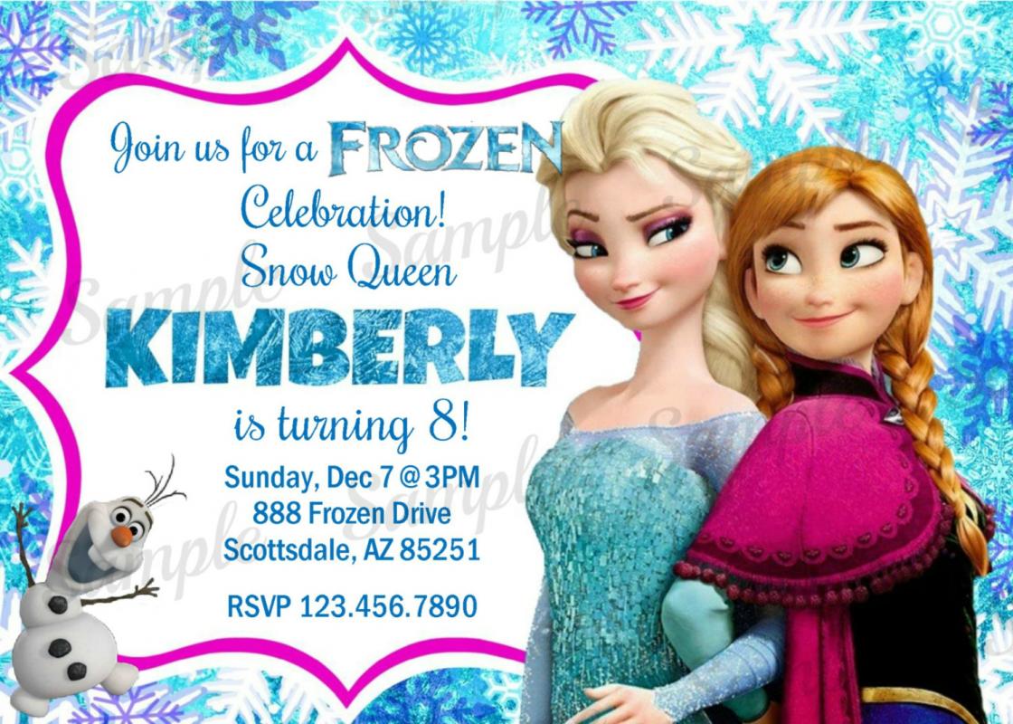 frozen bday invites