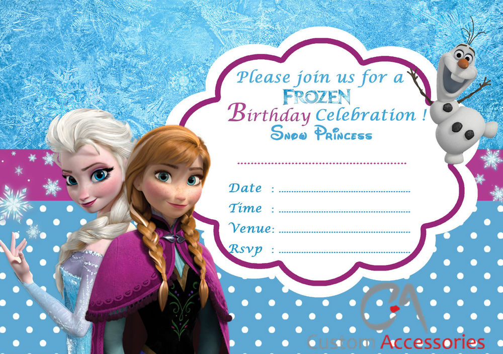 frozen bday invites