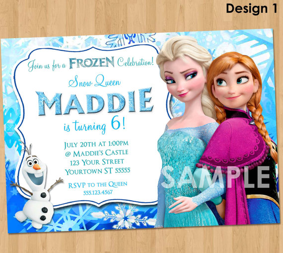 frozen bday party invitations