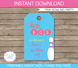 frozen party invitations bowling pink party favor tags