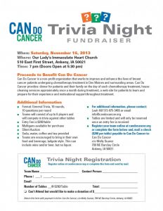 fundraiser flyer template can do cancer trivia night flyer x