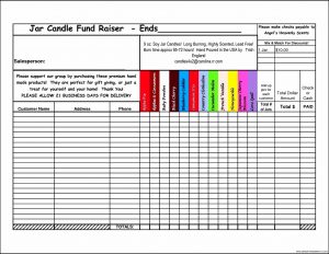 fundraiser order form candle fundraiser order form template