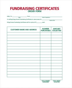 fundraiser order form fundraiser sales order form