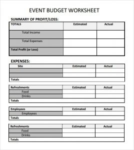 fundraising plan templates event budget template