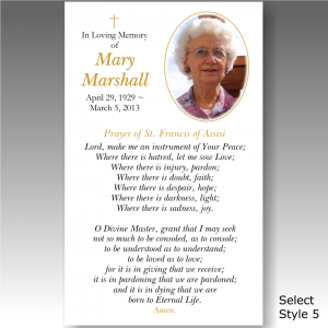 funeral prayer cards funeral prayer card mspc
