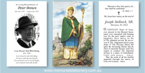 funeral prayer cards glorious saint patrick funeral prayer cards funeral thank you cards stationery catholic holy cards printed in australia