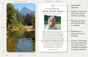 funeral prayer cards mpc card outline