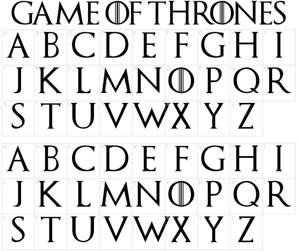 game of thrones fonts