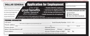 general application for employment dollar general job application