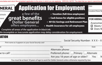 general application for employment dollar general job application