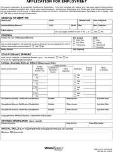 general application for employment employment application form