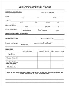 general application for employment general application for job employment