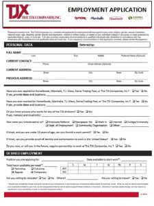 general application for employment template marshalls job application pawkgm