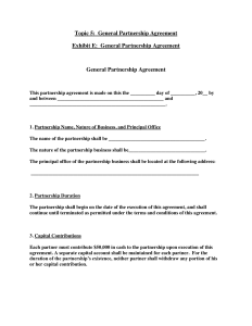 general partnership agreement general partnership agreement
