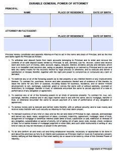 general power of attorney form pdf durable general poa arizona