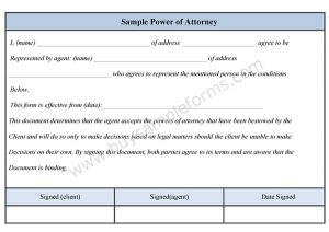 general power of attorney sample sample power of attorney form