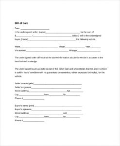 generic bill of sale form generic bill of sale form for automobile