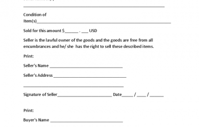 generic bill of sale miscellaneous and generic bill of sale 1