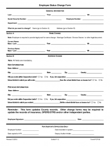 generic job application form generic employee status change form d