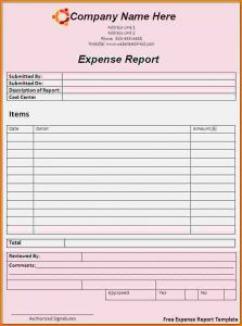 generic job application form monthly expense report expense report template