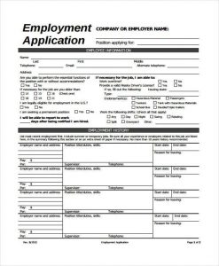 generic job application generic employment application form