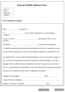 generic medical release form liability waiver forms